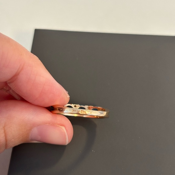 14K Solid Rose Gold Genuine Ring with Topaz and Cubic Zirconia - Picture 5 of 5